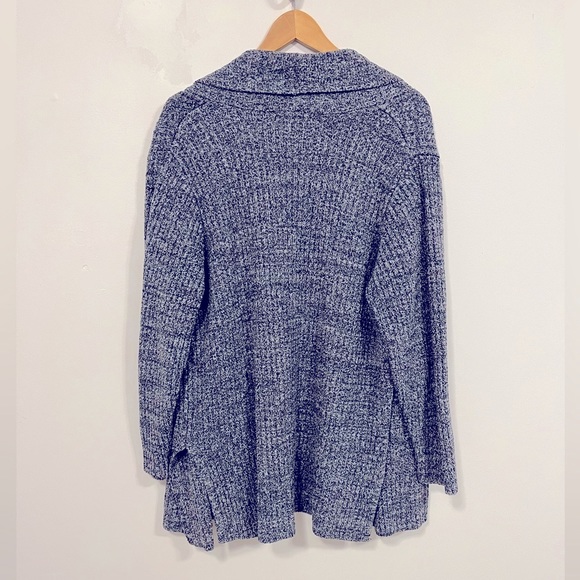 Barefoot Dreams Cozychic Lite Montecito Cardi Heathered Indigo/Stone 3X - Picture 11 of 16